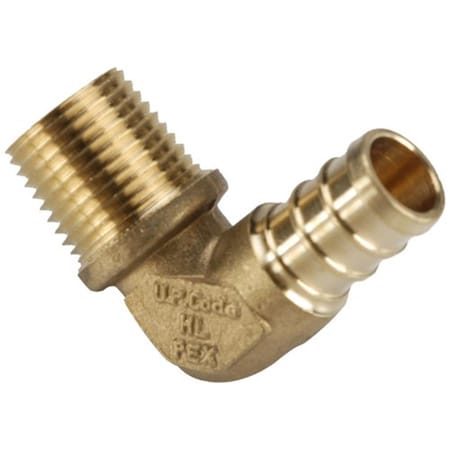 Elkhart Supply 0.5 ft. x 0.5 ft. Brass Male Elbow, 10PK E6G-51146